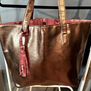 Rose gold tote bag